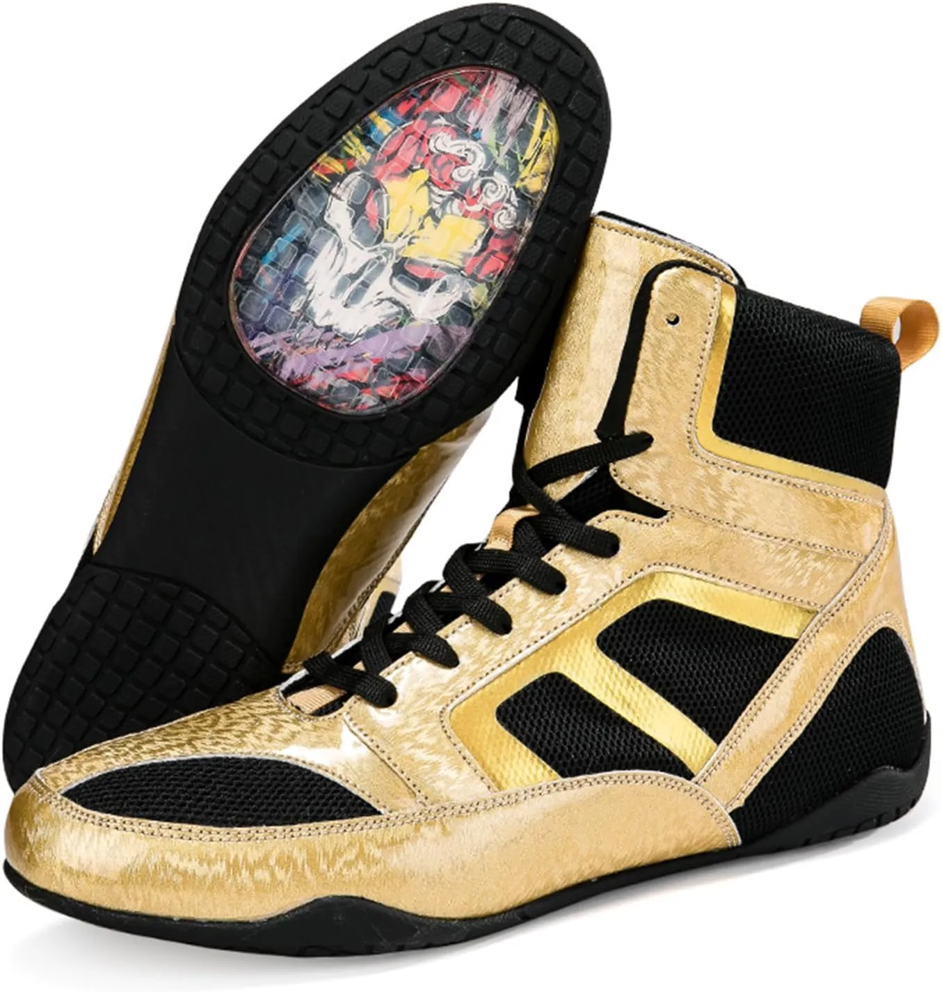 ONAIC Wrestling Shoes for Mens Unisex Rubber Sole Boxing Boots Combat Training Shoes Breathable Training Shoes