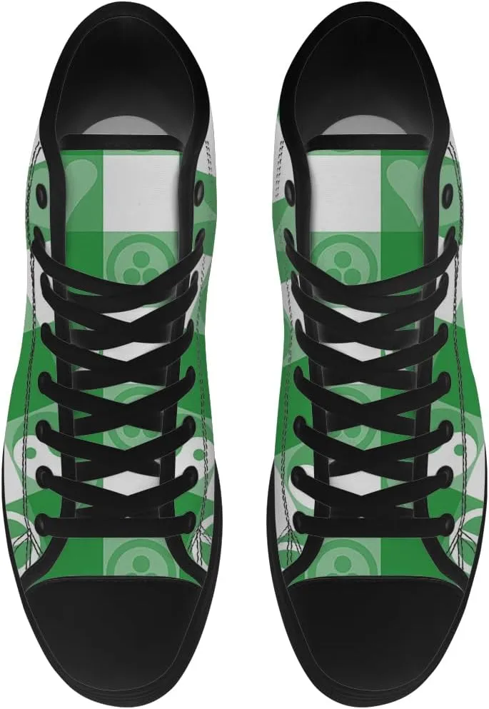 Peace High Top Canvas Shoes for Men Women Plaid High Top Sneakers Lace Up Casual Shoes Gifts for Dad Mom