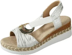 Platform Sandals Women Comfortable Dressy Casual Slip On Wedge Sandals Breathable Open Toe Elastic Strappy Ankle Strap Slides Sandal for Summer Beach Oceanside Holiday Outdoor