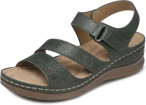 SHIBEVER Women's Wedge Sandals Platform: Comfortable Dressy Arch Support Ankle Strap - Summer Open Toe Women Sandals