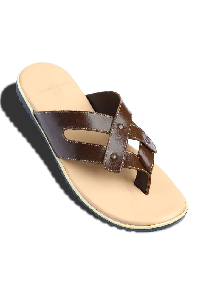 Slippers For Men in Brown SKU: SLP0023-Brown
