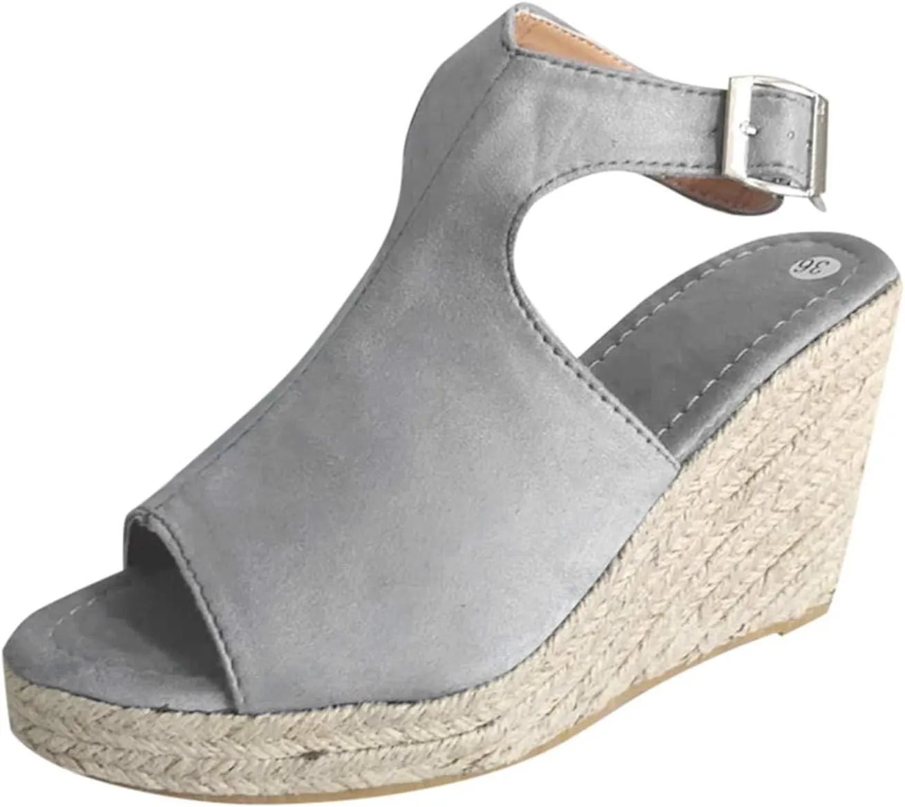 Smoneyful Women Espadrilles Wedges Platform Sandals, 2025 Peep Toe Ankle Strap for Wedding Party, Open Toe Summer Beach Dress Heels