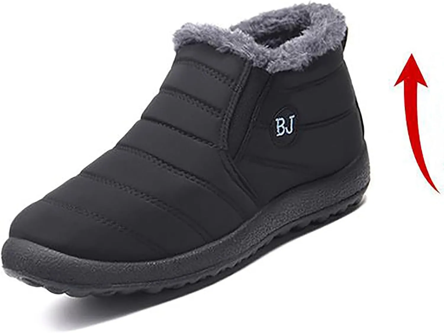Snow Shoes For Men Winter Warm Booties Plush Lined Non-Slip Ankle Boots Outdoor Slip On aterproof Booties