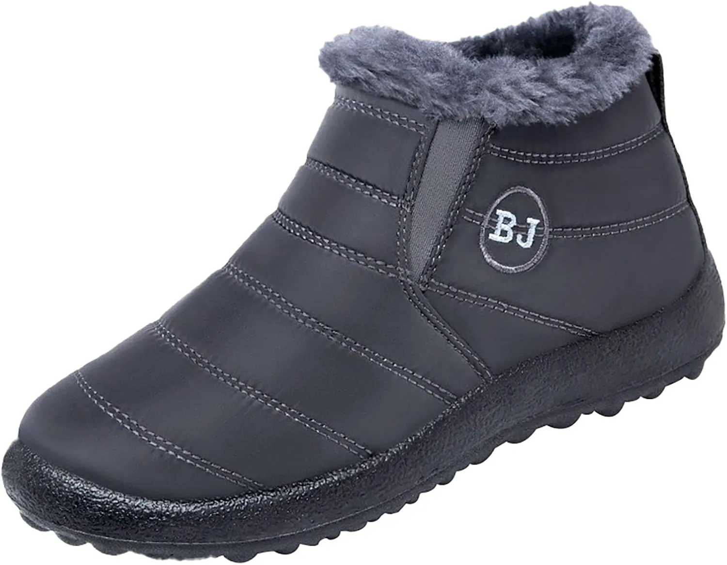 Snow Shoes For Men Winter Warm Booties Plush Lined Non-Slip Ankle Boots Outdoor Slip On aterproof Booties