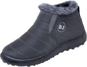 Snow Shoes For Men Winter Warm Booties Plush Lined Non-Slip Ankle Boots Outdoor Slip On aterproof Booties