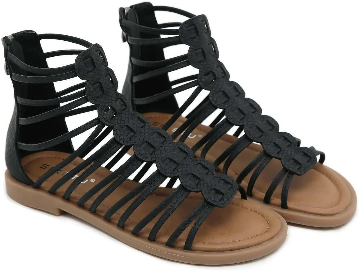 Soft Leather Roman Sandals Women 2024 Summer New Soft Sole Outwear Fisherman Strappy Thongs Open Toe Back Zip Beach Shoes