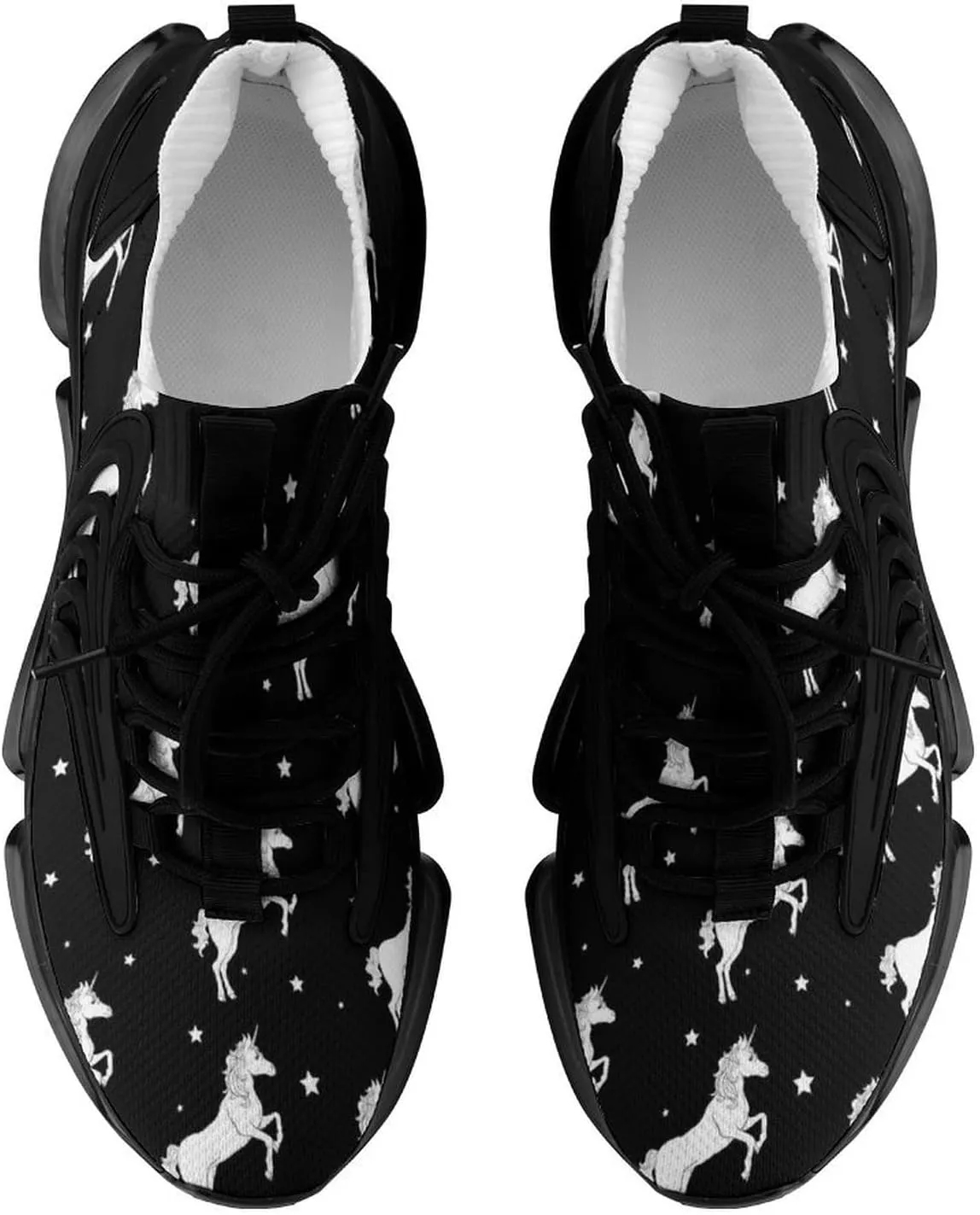 Unicorns with Star Mens Running Shoes Lightweight Walking Tennis Shoes Soft Soled Elastic Cushion Basketball Shoes