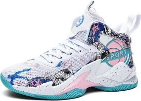 Women's Lace Up Basketball Shoes Breathable Non Slip Outdoor Fashion Sneakers Arch Support Walking Shoes Athletic Training Sport Shoes Tennis Shoes for Women