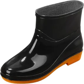 Womens Rubber Boots Womens Rain Boots for Boating Fishing Gardening Farming Flat Mid Calf Rain Shoes