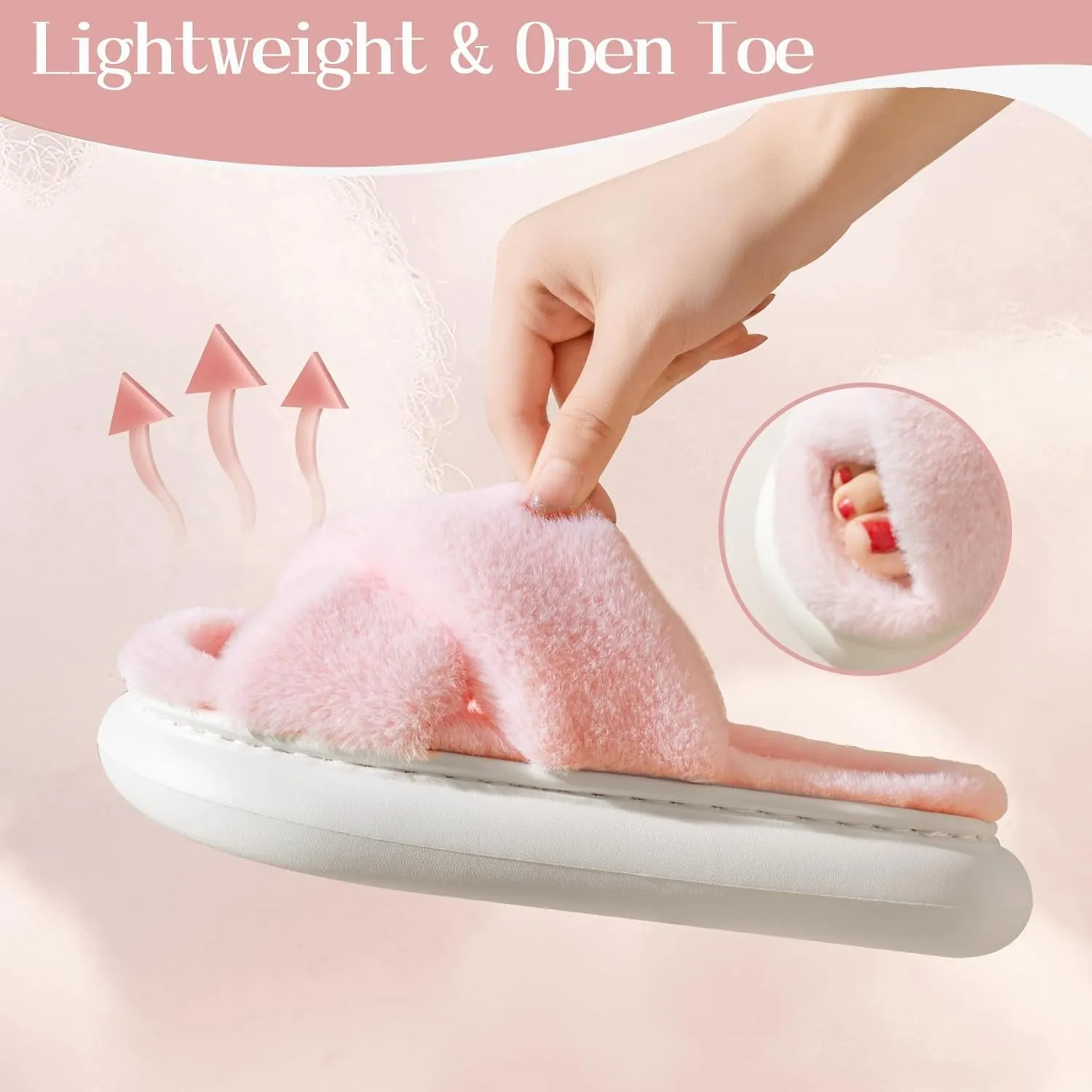 Womens Slippers Fuzzy Slippers House Slippers for Woman Slippers for Women Indoor Fluffy Platform Slippers