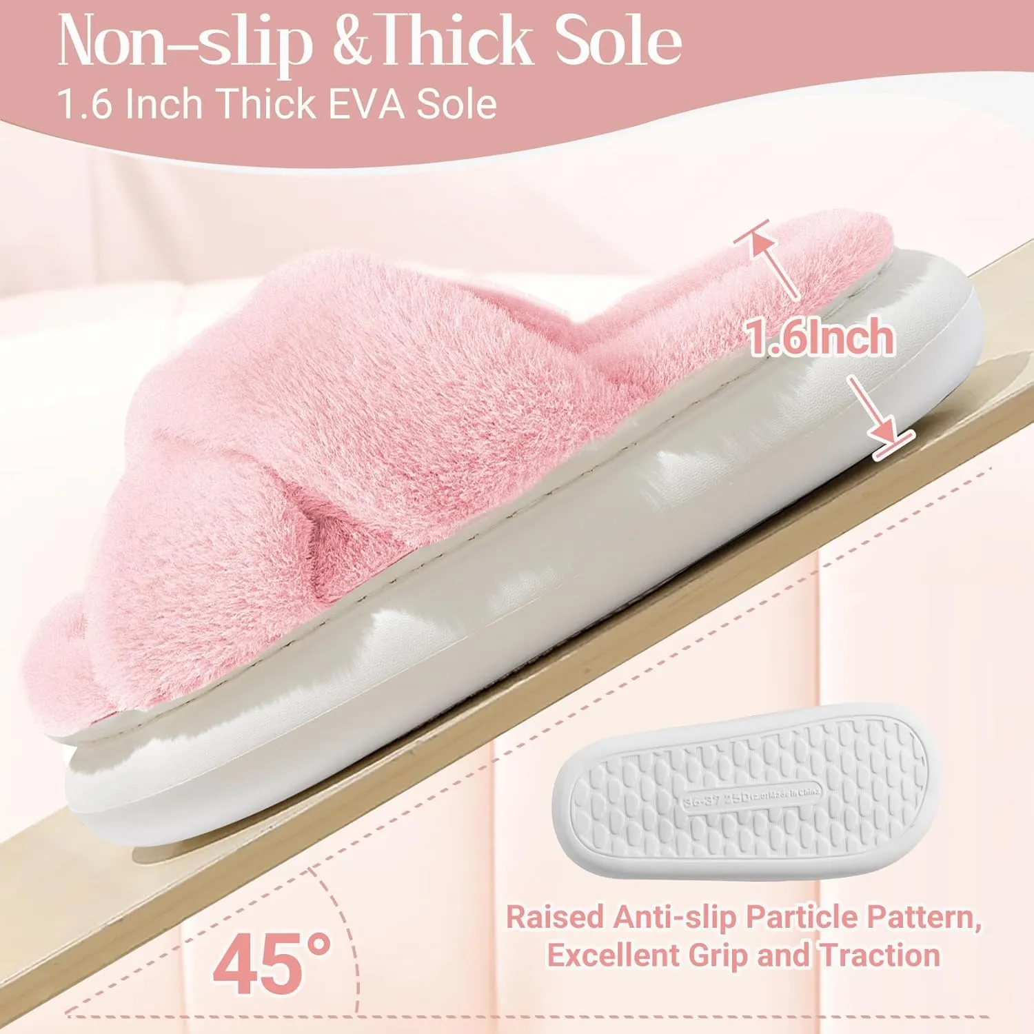 Womens Slippers Fuzzy Slippers House Slippers for Woman Slippers for Women Indoor Fluffy Platform Slippers