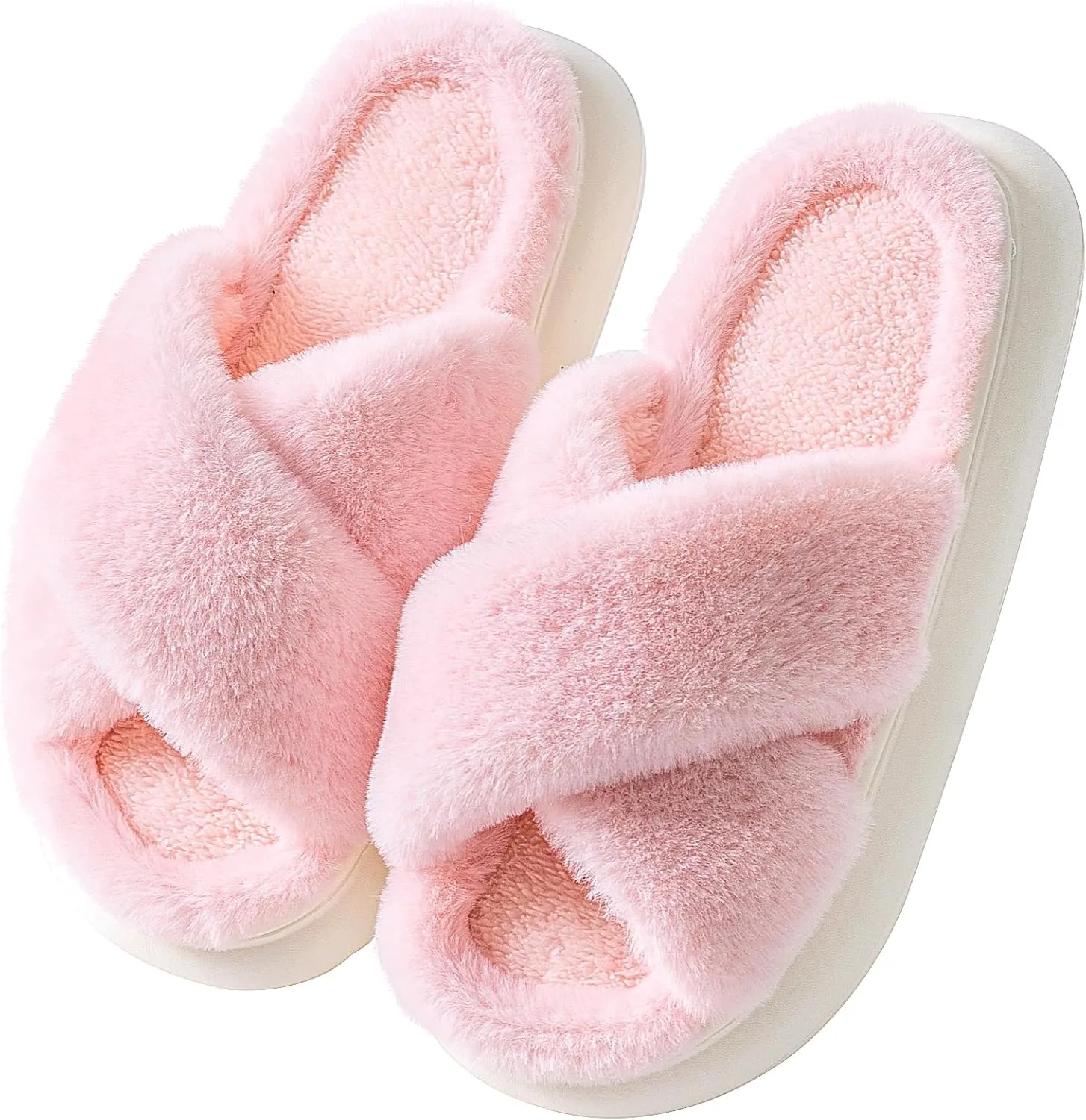 Womens Slippers Fuzzy Slippers House Slippers for Woman Slippers for Women Indoor Fluffy Platform Slippers