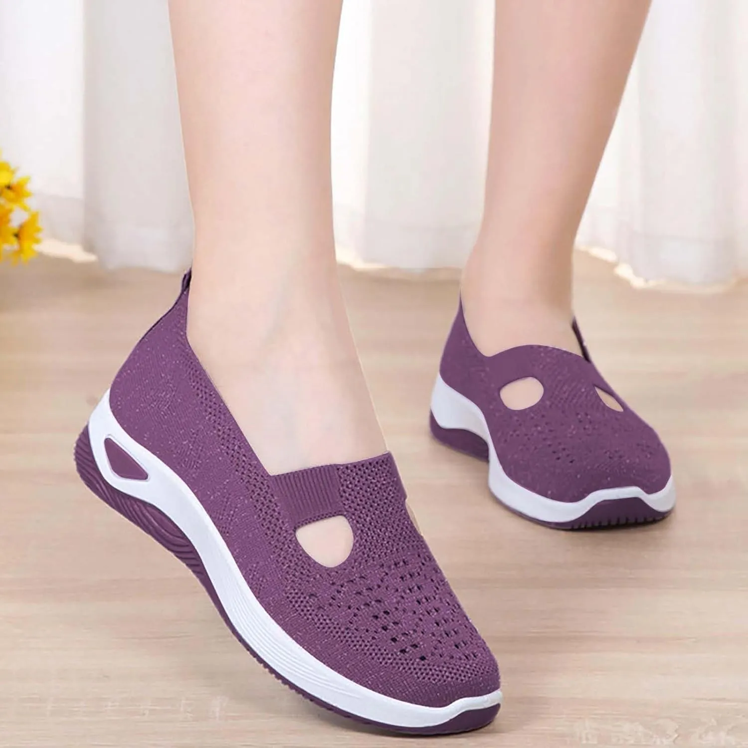 Women's Woven Orthopedic Breathable Soft Shoes Mens Running Shoes Sports Women Shoes Casual Waterproof Sneakers White Tennis Shoe White Loafers