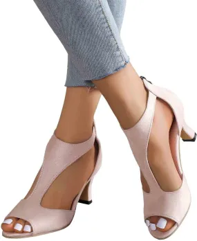 ZBYY Women's Stiletto High Heel Dress Sandals Summer Wedding Party Fashion Peep Toe Cutout Leopard Pump Heeled Sandals